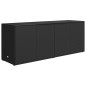 vidaXL Gartenschrank Schwarz 198x55,5x80 cm Poly Rattan vidaXL Gartenschrank Schwarz 198x55,5x80 cm Poly Rattan