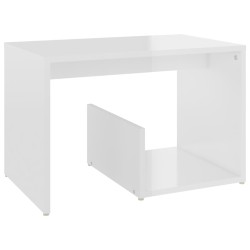 vidaXL Beistelltisch Hochglanz-Weiß 59x36x38 cm Holzwerkstoff