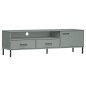 vidaXL TV-Schrank OSLO mit Metallbeinen Grau Massivholz Kiefer vidaXL TV-Schrank OSLO mit Metallbeinen Grau Massivholz Kiefer