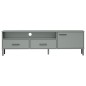 vidaXL TV-Schrank OSLO mit Metallbeinen Grau Massivholz Kiefer vidaXL TV-Schrank OSLO mit Metallbeinen Grau Massivholz Kiefer