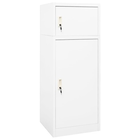 vidaXL Sattelschrank Weiß 53x53x140 cm Stahl   