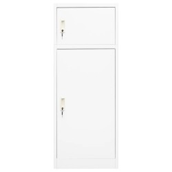 vidaXL Sattelschrank Weiß 53x53x140 cm Stahl   