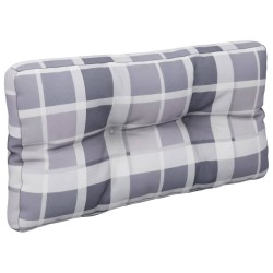 vidaXL Palettensofa-Kissen Grau Karomuster 70x40x10 cm
