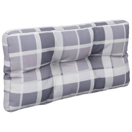 vidaXL Palettensofa-Kissen Grau Karomuster 70x40x10 cm