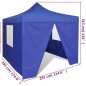 vidaXL Faltzelt mit 4 Wänden 3 x 3 m Blau vidaXL Faltzelt mit 4 Wänden 3 x 3 m Blau