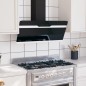 vidaXL Dunstabzugshaube 90 cm Stahl und Hartglas Schwarz vidaXL Dunstabzugshaube 90 cm Stahl und Hartglas Schwarz