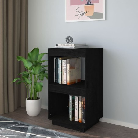 vidaXL Bücherregal Schwarz 40x35x71 cm Massivholz Kiefer