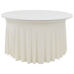 vidaXL 2 Stück Stretch-Tischdecken mit Rand Cremefarben 180 x 74 cm