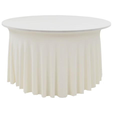 vidaXL 2 Stück Stretch-Tischdecken mit Rand Cremefarben 180 x 74 cm