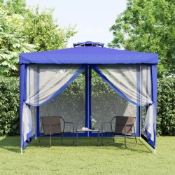 vidaXL Pavillon mit Doppeldach Blau 3x3x2,68 m Stoff