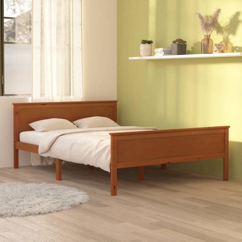 vidaXL Massivholzbett Honigbraun Kiefernholz 160x200 cm vidaXL Massivholzbett Honigbraun Kiefernholz 160x200 cm