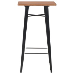 vidaXL Bartisch Schwarz 60×60×108 cm Kiefer Massivholz und Stahl