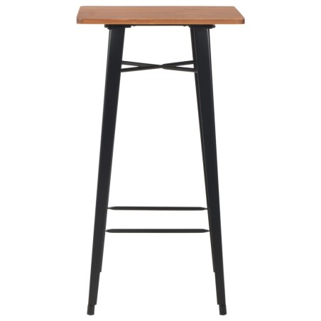 vidaXL Bartisch Schwarz 60×60×108 cm Kiefer Massivholz und Stahl