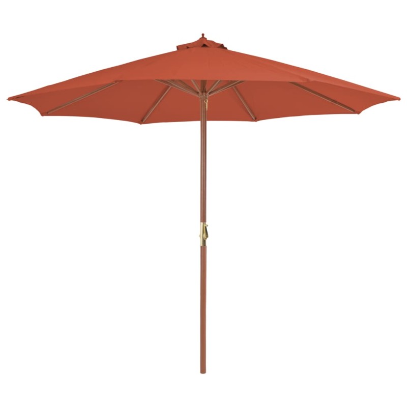 vidaXL Sonnenschirm mit Holz-Mast 300 cm Terrakotta vidaXL Sonnenschirm mit Holz-Mast 300 cm Terrakotta