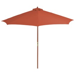 vidaXL Sonnenschirm mit Holz-Mast 300 cm Terrakotta