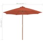 vidaXL Sonnenschirm mit Holz-Mast 300 cm Terrakotta vidaXL Sonnenschirm mit Holz-Mast 300 cm Terrakotta