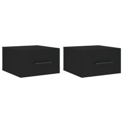 vidaXL Wand-Nachttische 2 Stk. Schwarz 35x35x20 cm