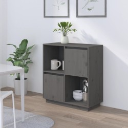vidaXL Sideboard Grau 74x35x80 cm Massivholz Kiefer