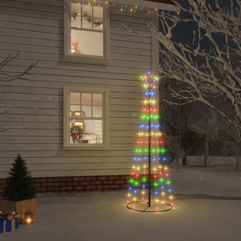 vidaXL LED-Weihnachtsbaum Kegelform Mehrfarbig 108 LEDs 70x180 cm vidaXL LED-Weihnachtsbaum Kegelform Mehrfarbig 108 LEDs 70x180 cm