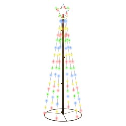 vidaXL LED-Weihnachtsbaum Kegelform Mehrfarbig 108 LEDs 70x180 cm