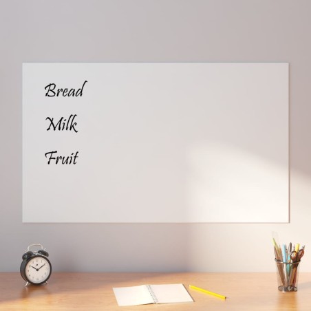 vidaXL Magnettafel Wandmontage Weiß 100x60 cm Hartglas