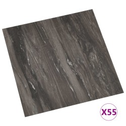 vidaXL PVC-Fliesen Selbstklebend 55 Stk. 5,11 m² Dunkelgrau