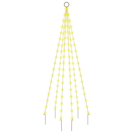 vidaXL LED-Weihnachtsbaum für Fahnenmast Warmweiß 108 LEDs 180 cm