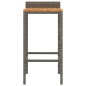 vidaXL Barhocker 2 Stk. Grau Poly Rattan und Massivholz Akazie vidaXL Barhocker 2 Stk. Grau Poly Rattan und Massivholz Akazie