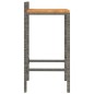 vidaXL Barhocker 2 Stk. Grau Poly Rattan und Massivholz Akazie vidaXL Barhocker 2 Stk. Grau Poly Rattan und Massivholz Akazie