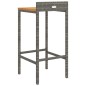 vidaXL Barhocker 2 Stk. Grau Poly Rattan und Massivholz Akazie vidaXL Barhocker 2 Stk. Grau Poly Rattan und Massivholz Akazie
