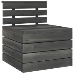 vidaXL Garten-Mittelsofa aus Paletten Massivholz Kiefer Dunkelgrau