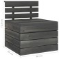 vidaXL Garten-Mittelsofa aus Paletten Massivholz Kiefer Dunkelgrau vidaXL Garten-Mittelsofa aus Paletten Massivholz Kiefer Dunkelgrau