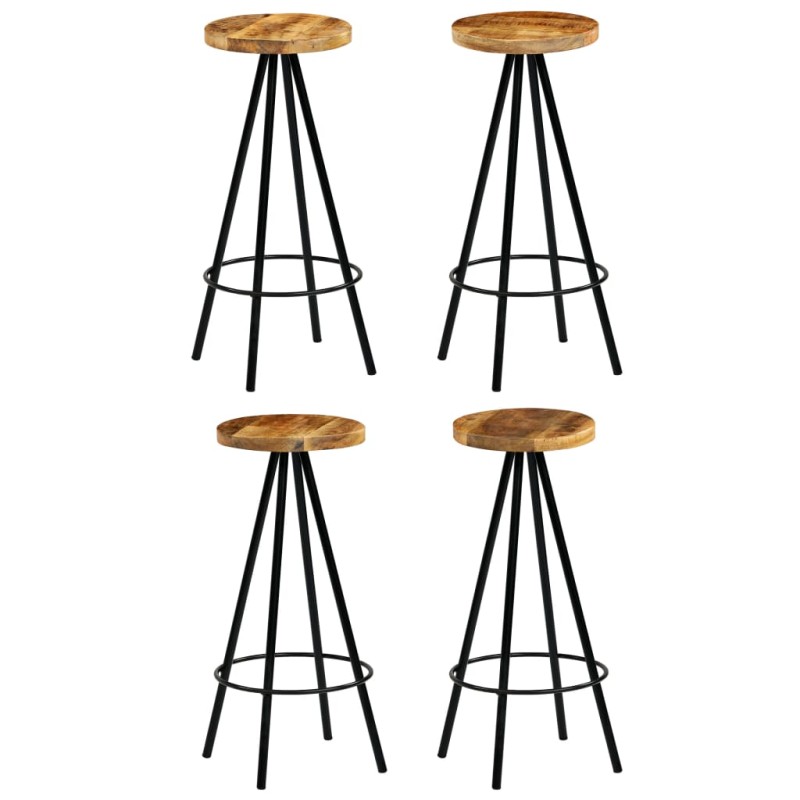 vidaXL Barhocker 4 Stk. Massivholz Mango vidaXL Barhocker 4 Stk. Massivholz Mango