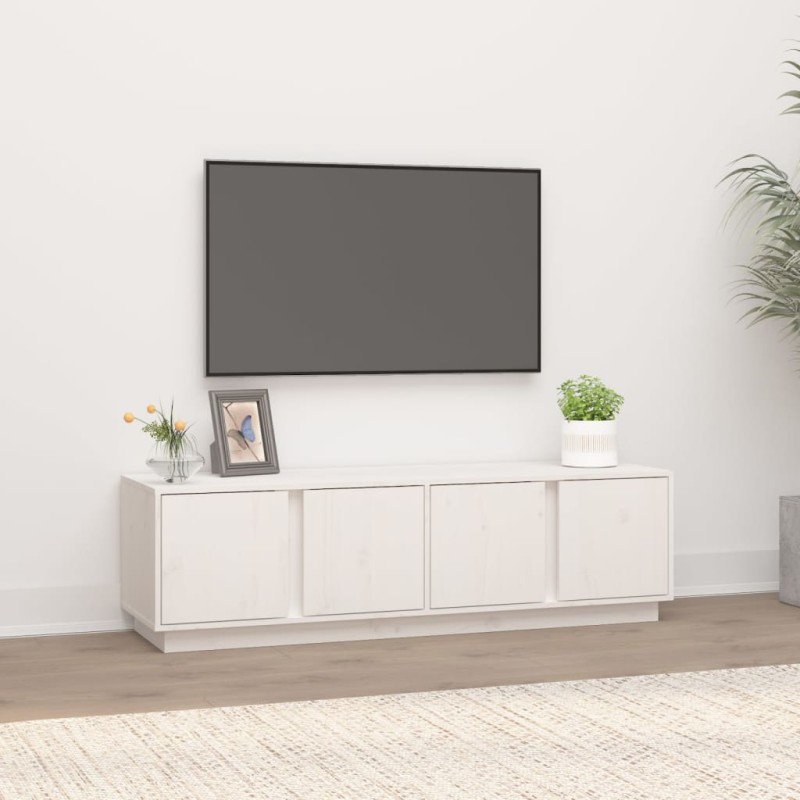 vidaXL TV-Schrank Weiß 140x40x40 cm Massivholz Kiefer vidaXL TV-Schrank Weiß 140x40x40 cm Massivholz Kiefer