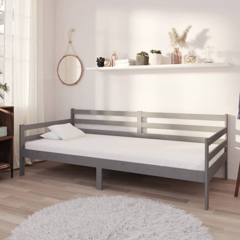 vidaXL Tagesbett Grau Kiefer Massivholz 90x200 cm vidaXL Tagesbett Grau Kiefer Massivholz 90x200 cm