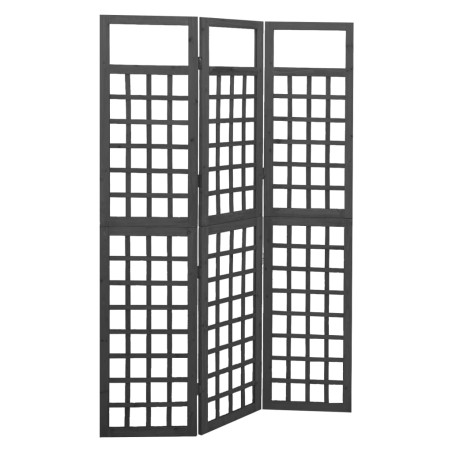 vidaXL 3-tlg. Paravent/Spalier Massivholz Tanne Schwarz 121x180 cm