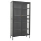 vidaXL Vitrine Anthrazit 90x40x180 cm Stahl und Gehärtetes Glas vidaXL Vitrine Anthrazit 90x40x180 cm Stahl und Gehärtetes Glas