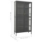 vidaXL Vitrine Anthrazit 90x40x180 cm Stahl und Gehärtetes Glas vidaXL Vitrine Anthrazit 90x40x180 cm Stahl und Gehärtetes Glas