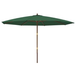 vidaXL Sonnenschirm mit Holzmast Grün 400x273 cm