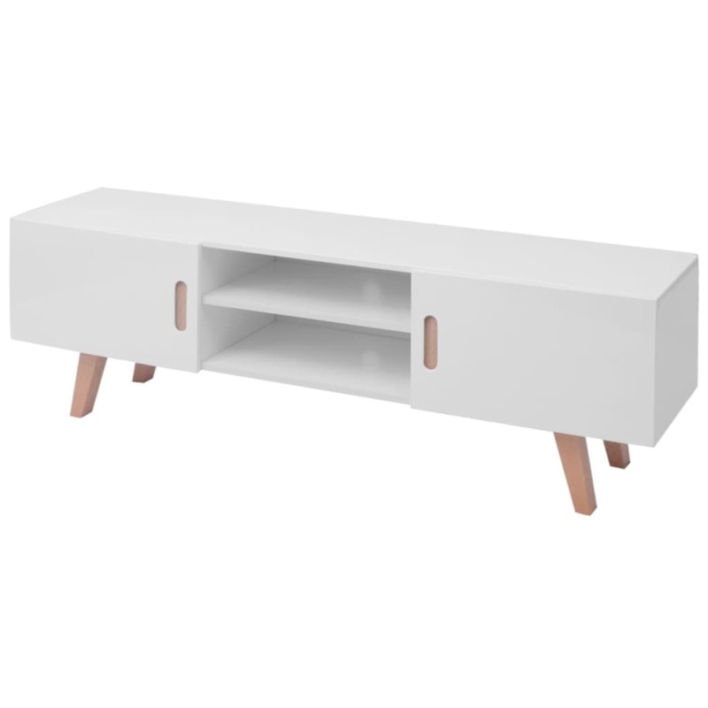 vidaXL TV-Schrank MDF 150 x 35 x 48,5 cm Hochglanz Weiß vidaXL TV-Schrank MDF 150 x 35 x 48,5 cm Hochglanz Weiß