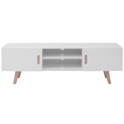 vidaXL TV-Schrank MDF 150 x 35 x 48,5 cm Hochglanz Weiß   