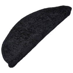 vidaXL Treppenmatten 15 Stk. Schwarz 65x21x4 cm