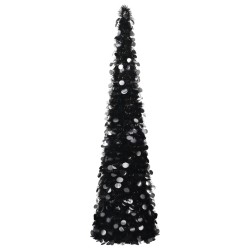 vidaXL Künstlicher Pop-Up-Weihnachtsbaum Schwarz 180 cm PET