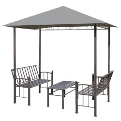 vidaXL Gartenpavillon mit Tisch und Bänken 2,5x1,5x2,4 m Anthrazit