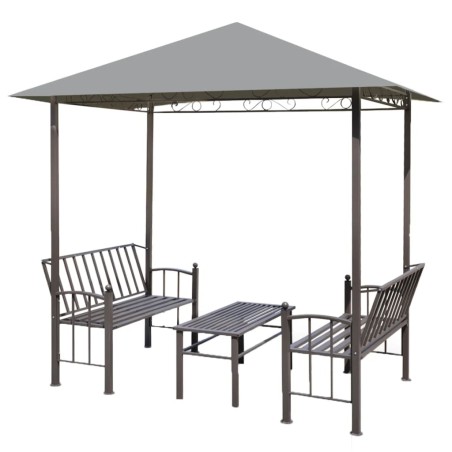 vidaXL Gartenpavillon mit Tisch und Bänken 2,5x1,5x2,4 m Anthrazit