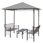 vidaXL Gartenpavillon mit Tisch und Bänken 2,5x1,5x2,4 m Anthrazit vidaXL Gartenpavillon mit Tisch und Bänken 2,5x1,5x2,4 m Anthrazit