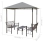 vidaXL Gartenpavillon mit Tisch und Bänken 2,5x1,5x2,4 m Anthrazit vidaXL Gartenpavillon mit Tisch und Bänken 2,5x1,5x2,4 m Anthrazit