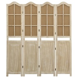 vidaXL 4-tlg. Raumteiler Braun 140x165 cm Stoff