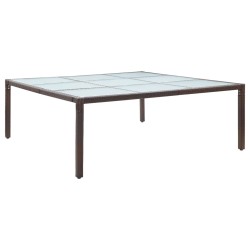 vidaXL Garten-Esstisch Braun 200×200×74 cm Poly Rattan 