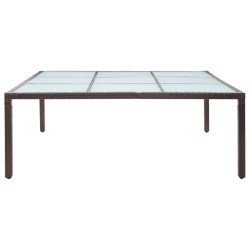 vidaXL Garten-Esstisch Braun 200×200×74 cm Poly Rattan 